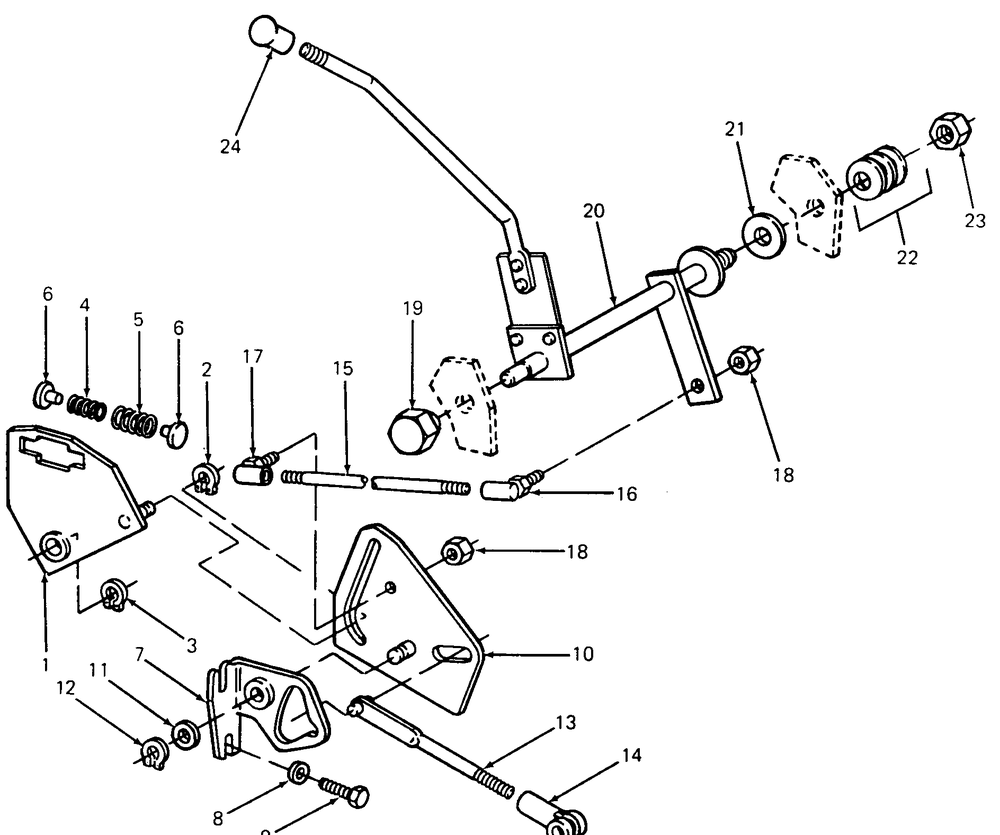 Transmission Controls Diagram and Parts List for 1872 2072-756300-799999-147730100-148720100-148730100-149720100-149730100 Cub Cadet Lawn Tractor
